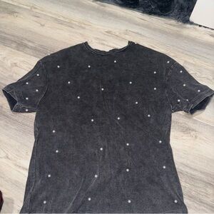 Black T-Shirt with White Accents